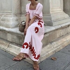 ara Limited Edition Pink Dress w/ Red Embroidery, Pre-loved, Sz. XS